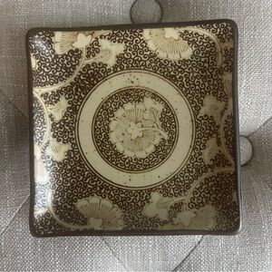 Floral Square Ceramic Dish